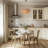 4 Light Gold Metal Rattan Drum Chandelier