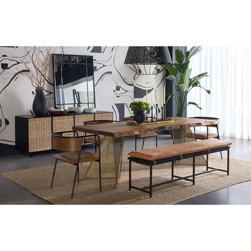 Zancor Leather Dining Bench
