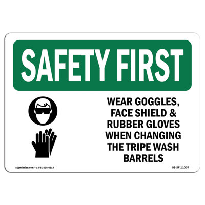 Wear Goggles Face Shield Sign