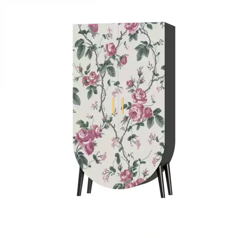 Armoire de rangement moderne à deux portes, Noir / blanc ivoire