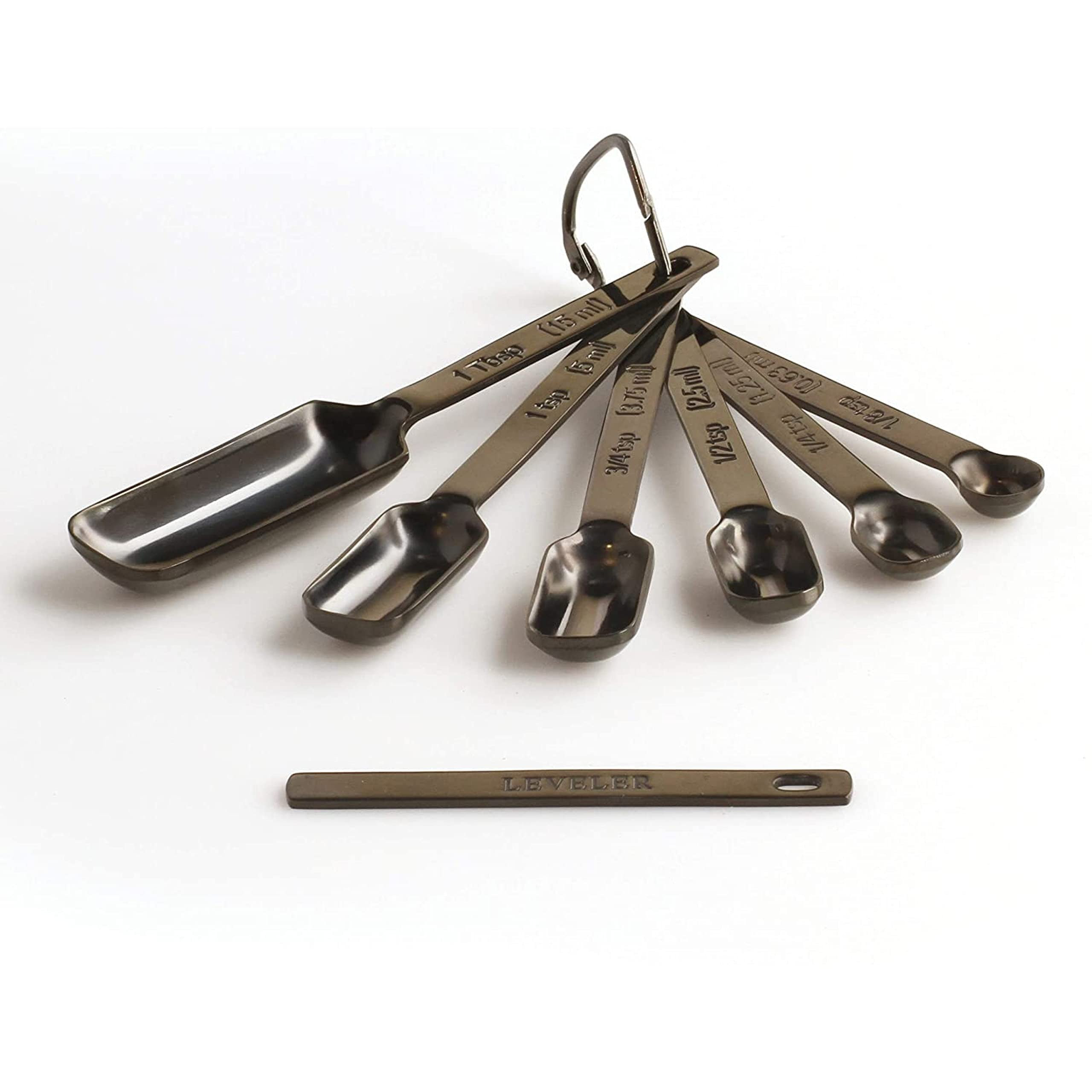 2lbDepot Measuring Spoons Set of 9 Includes Bonus Leveler, Premium, Rust  Proof, Heavy Duty, Stainless Steel Metal, Narrow, Long Handle Design fits  into Spice Jars