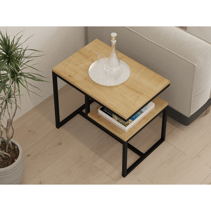 Table basse Modern Modern, couleur saphir, 23,6 po x 20,5 po x 15,7 po | 100% panneau de particules enduit de mélamine, épaisseur: 0,7 pouce | Conception élégante et durable, parfaite pour le salon et les espaces de détente