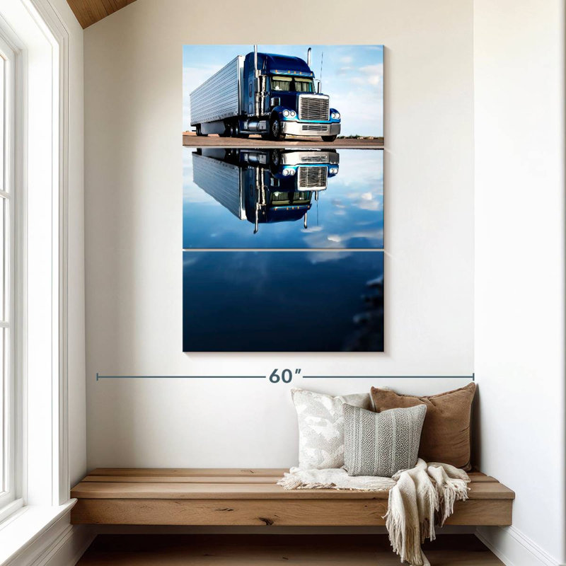 Mehar Semi Truck Reflection, 50" H x 32" W