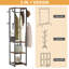 70.87" H Steel Freestanding 8-Hook Coat Rack with Storage Shelf-1109450077