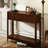 Walnut Finish Narrow Entryway Table