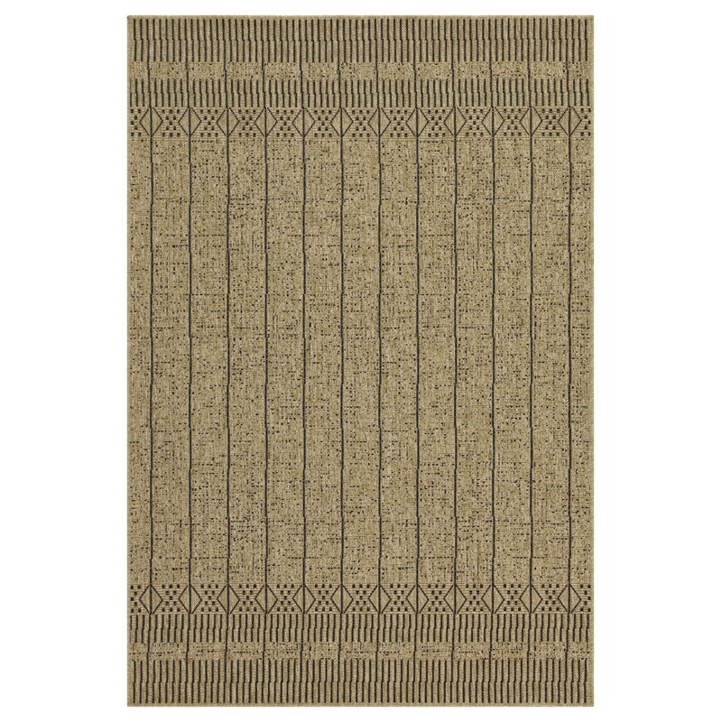 Tapis intérieur / extérieur en jute / noir Earth, Rectangle 7 pi 10 po x 10 pi 3 po