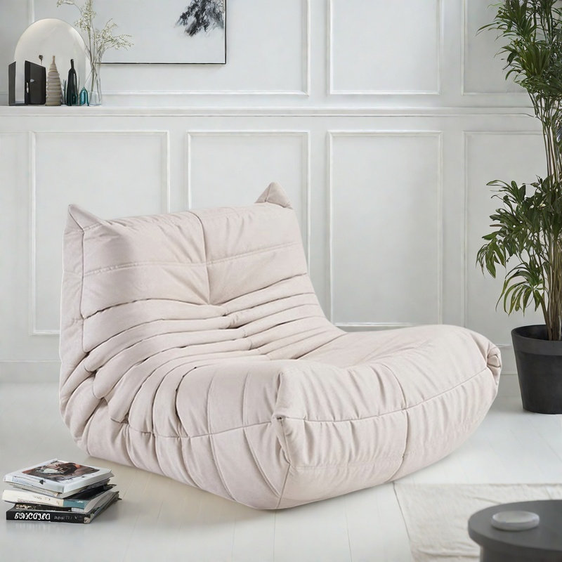 Retro minimalist caterpillar sofa, White
