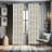 Striped Semi-Sheer Rod Pocket Curtain Panels-447876684