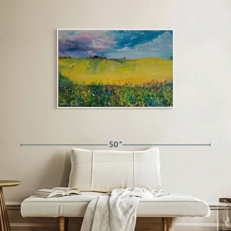 Maison, 37 po x 25 po, Cadre flottant blanc
