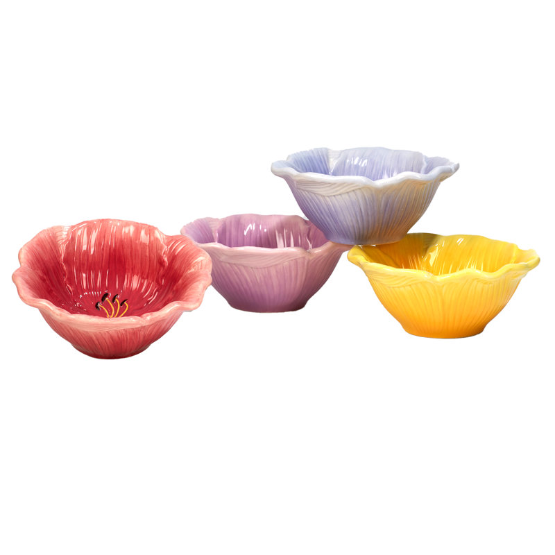 Ensemble de 4 bols à crème glacée à motif de colibris 4 pièces