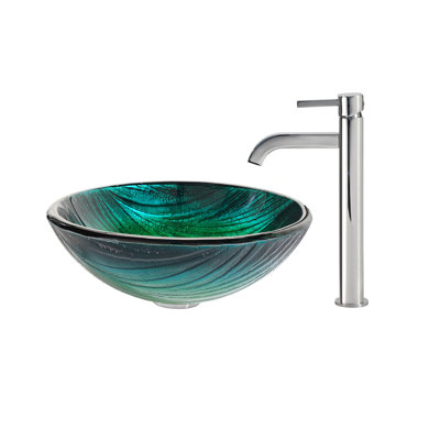 Nei Circular Vessel Bathroom Sink with Faucet