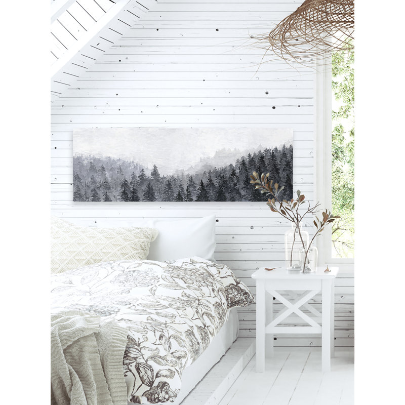 Winter Pine Trees - Photographie panoramique sur toile tendue, H 15 po x l 45 po x P 1,5 po
