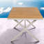 Tables de patio spacieuses, salle à manger moderne en bois de teck et en acier pour la cour arrière