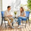 Canapé d'extérieur 2 places avec assise profonde, accoudoirs larges, gris foncé