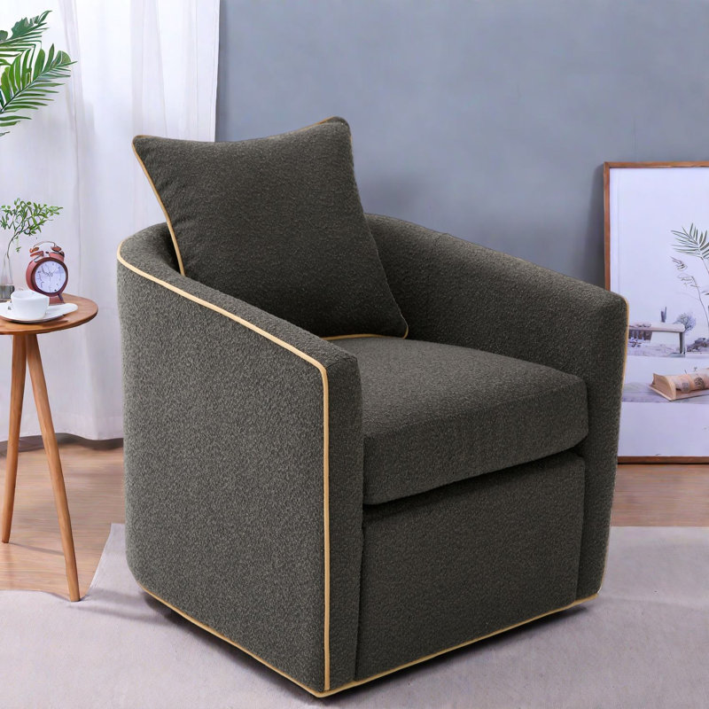 Chaises d'appoint modernes avec pivot à 360 °, revêtement bouclé durable, gris foncé