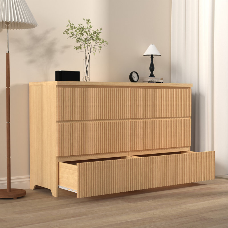 6 Drawer Storage Cabinet, Natural