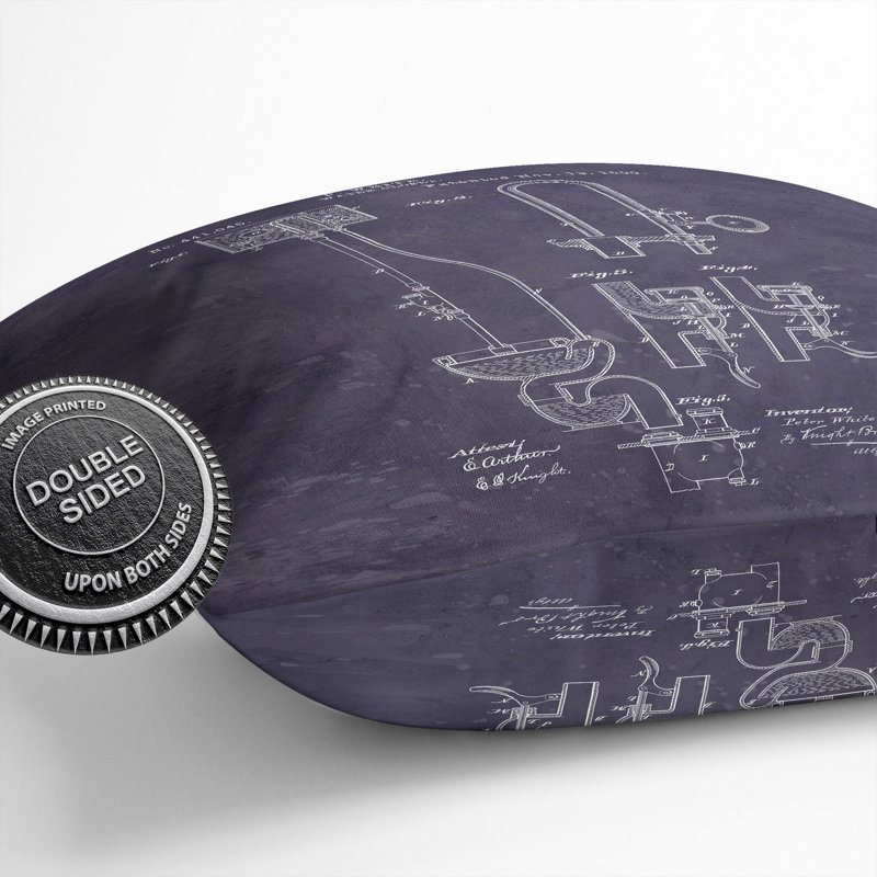Toilet Water Closet Patent Dark Scatter Cushion, 55cm H x 55cm W x 20cm D