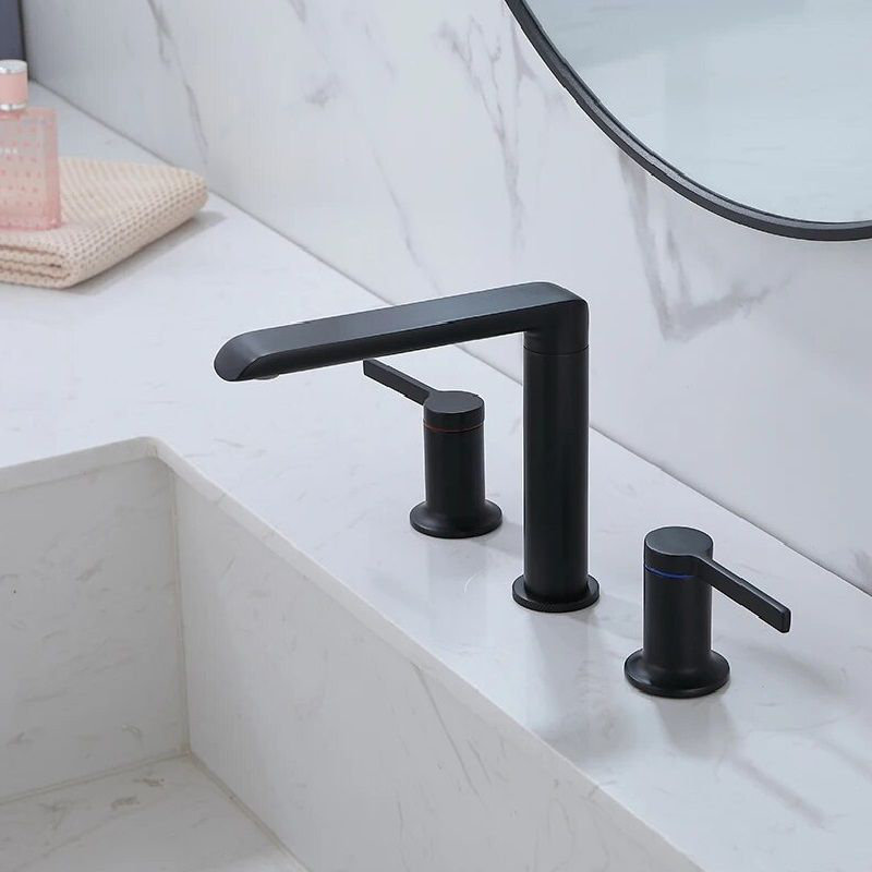 Robinet de douche mural avec valve thermostatique et douchette ergonomique, Noir