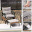 5 Piece Patio Furniture Set Outdoor Rattan Armchairs W/ Coffee Table & 2 Ottomans