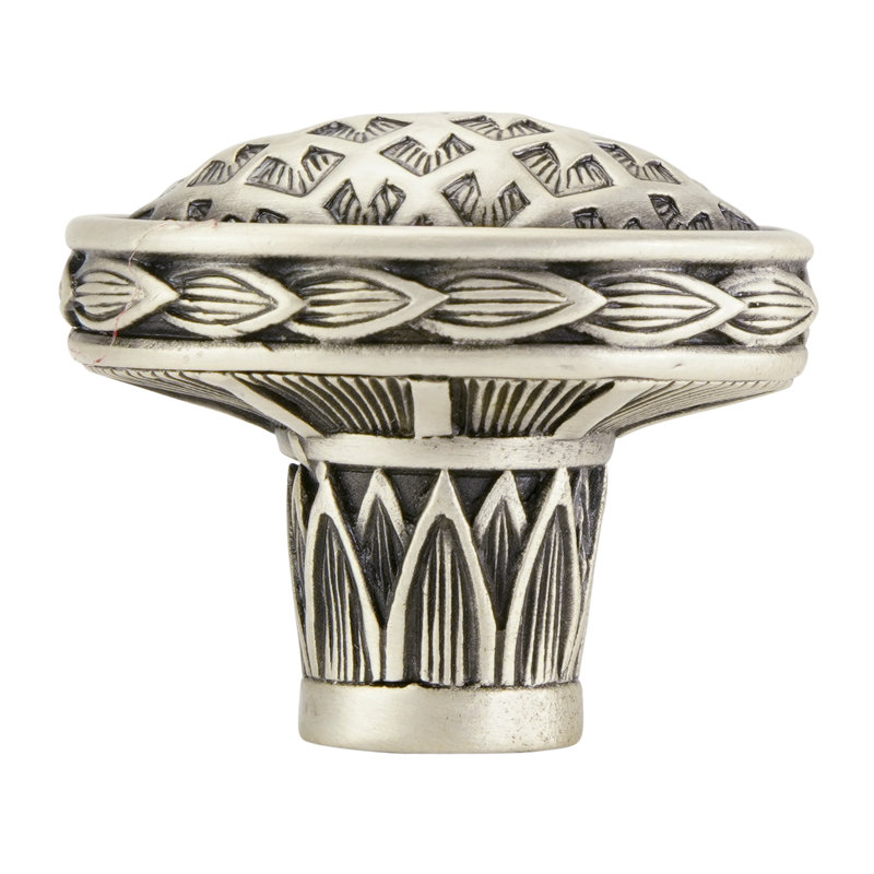 THAMES OVAL KNOB IN PLATE, Silver