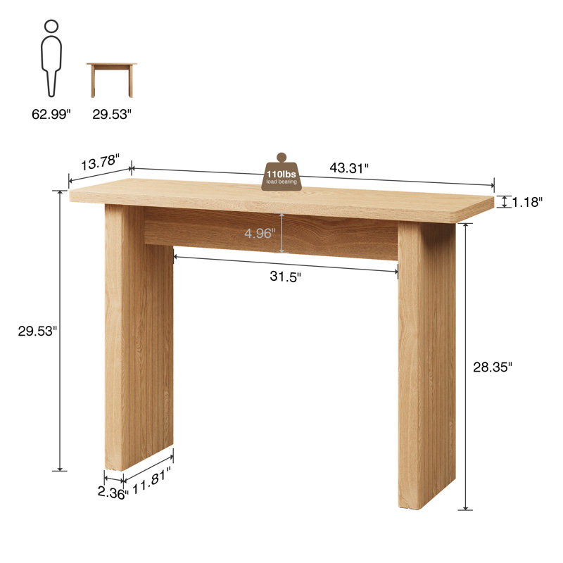 43.31'' Console Table, Natural