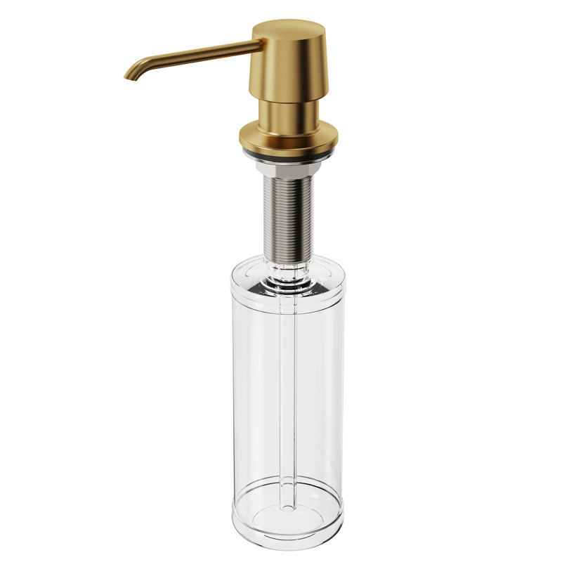 Distributeur de savon manuel rechargeable de 500 ml avec bec pivotant à 360 degrés, Brushed Gold