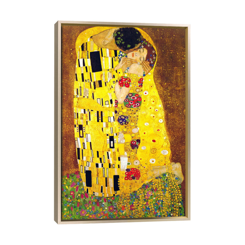 « the baiser » par gustav klimt,-print, H 60 po x l 40po x P 1,5 po, Encadrement champagne