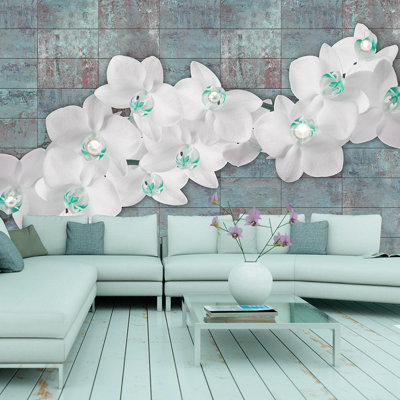 Kaizlynn Orchids with Pearls Smooth Wall Mural
