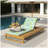 4-Position Adjustable 2-Fold Acacia Wood Outdoor Chaise Lounge with 1.57-Inch Leaf Coconut Cushion for Patio Poolside Backyard Garden, Teak Finish (Only one lounge chair included)-606554284