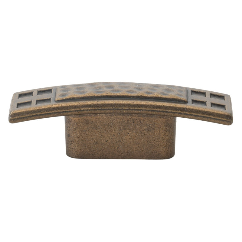 Oversized 2 1/2" Length Rectangle Knob, Antique Brass