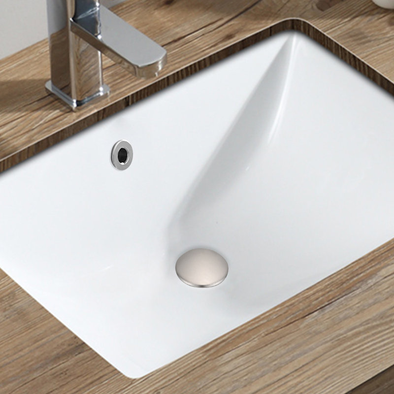 Bathroom Sink Stainless Steel Pop Up Drain With Overflow(1 Pcs), Brushed Nickel