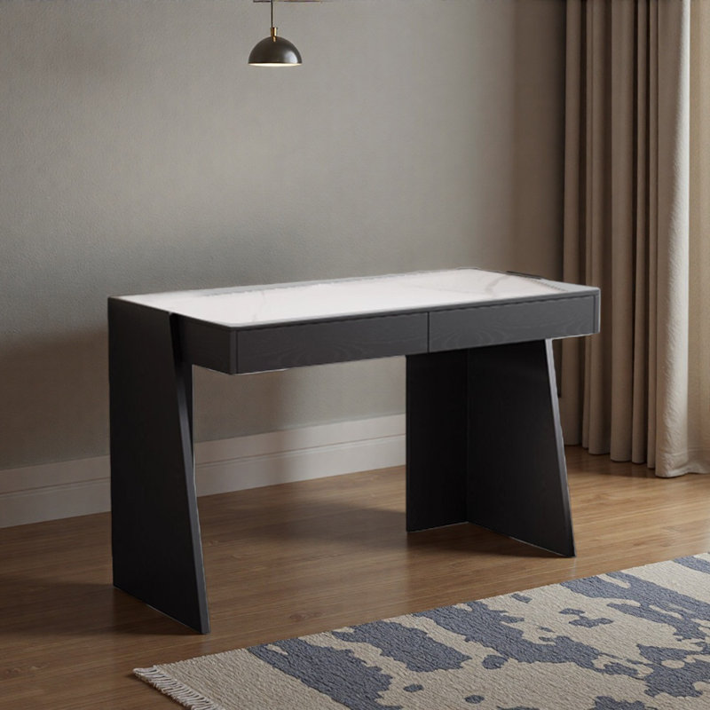 Bureau d'écriture à double tiroir Rock, H 29,52 po x l 47,24 po x P 19,68 po