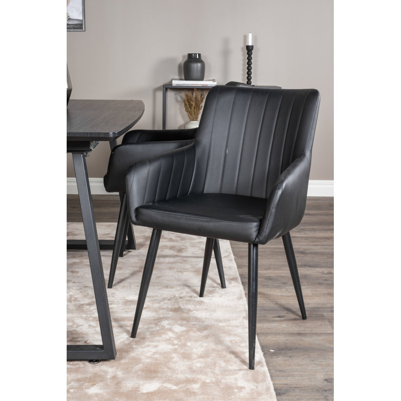Zebediah 4 - Person Dining Set, Black, Black, Black