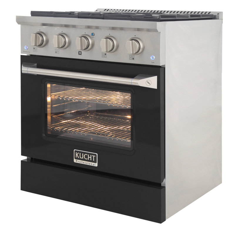 30" 4.2 Cu. ft. Freestanding Gas with Convection Oven, Black, Natural Gas
