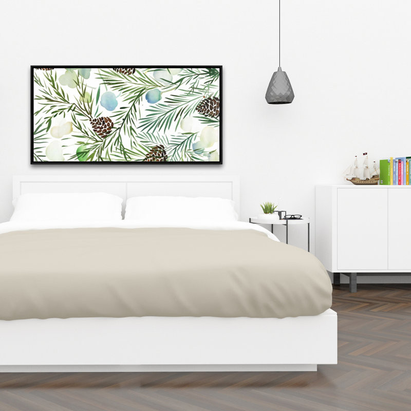 Pine Cone Pattern Print On Canvas, 24" H x 48" W