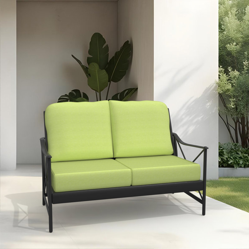 Amala Sunbrella® Indoor/Outdoor Loveseat Cushion, Mint Green Sunbrella®