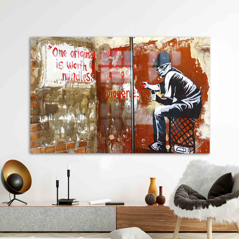 Graffiti de Banksy, H 47,2 po x l 70,9 po