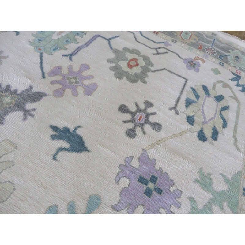 Tapis oriental ivoire noué à la main 7 pi 10 po x 10 pi B52A95A298494984ABFDAF7029740D1D