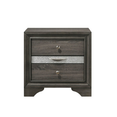 2 tiroirs et 1 table de chevet à bijoux, gris