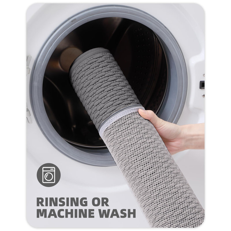 Tapis pour salle de bain en chenille, L 30 po x l 17 po, Gris foncé