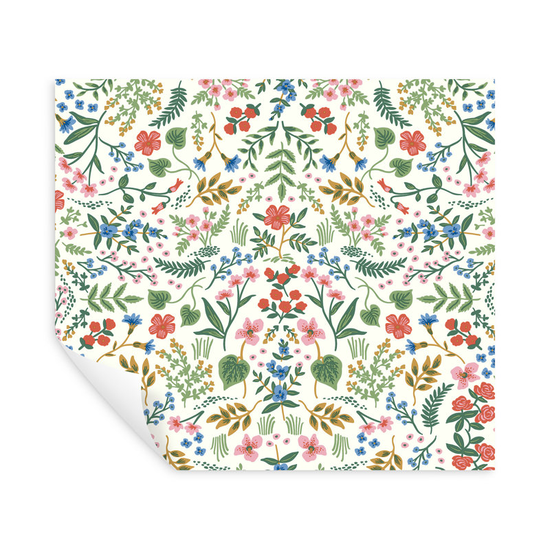 Papier peint adhésif Wildwood, Vert/rose