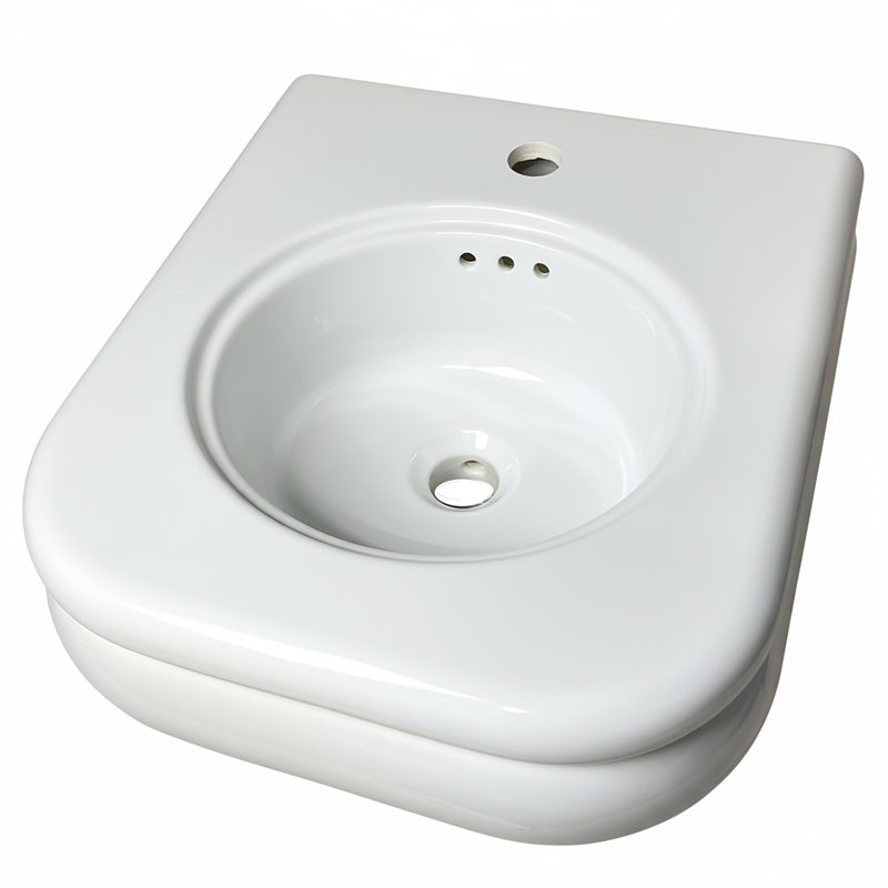 16.5-inch Fireclay Wallmount Console Bath Sink