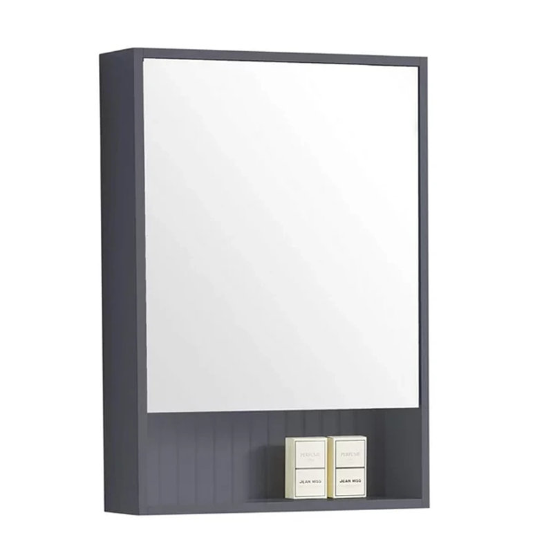 Asahel W 30'' H Surface Framed Medicine Cabinet Mirror 2 Fixed, Rock Gray, 30" H x 18" W x 6" D