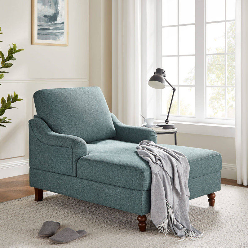 Chaise longue d'intérieur avec dossier réglable, Vert