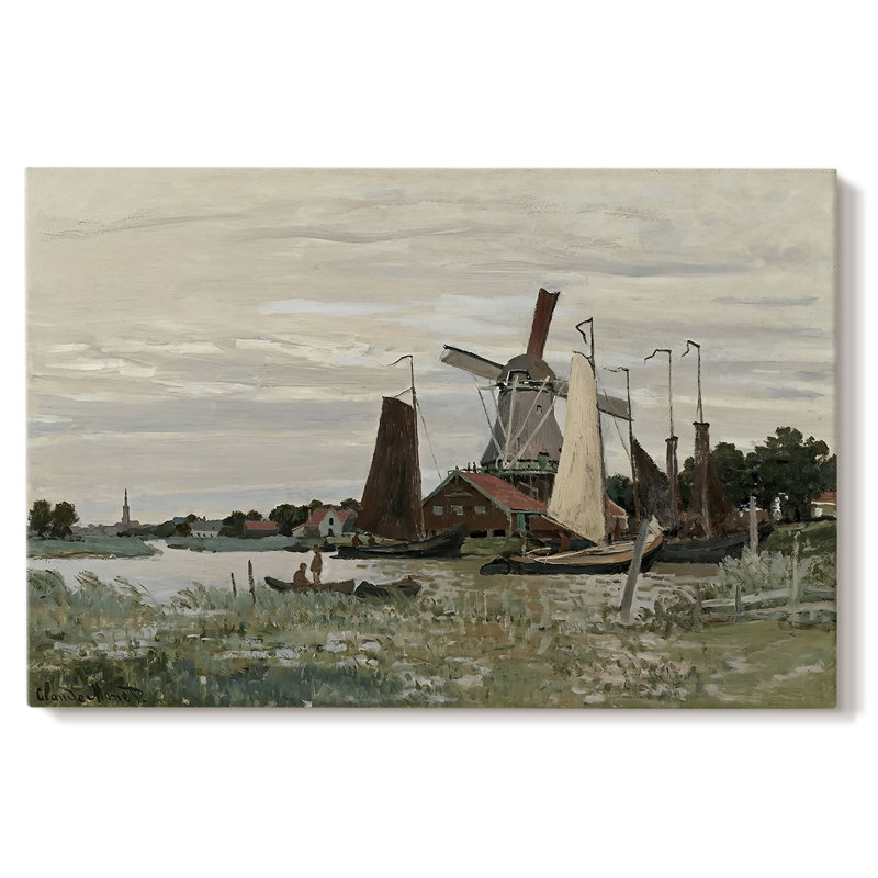 Windmill at Zaandam-Claude Monet-Gallery Wrapped Canvas-1871, 32 x 48