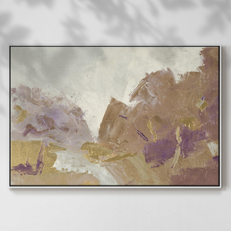 " Fall Clearing Variation 2 ", White Floater Framed Canvas, 17" H x 25" W x 2" D