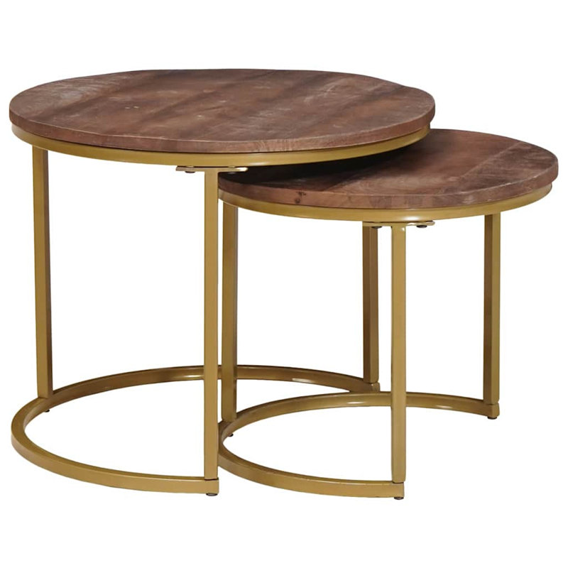 Tavarese Coffee Table, Gold, Dark Brown