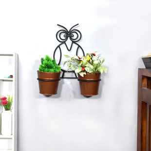 Pot de fleurs mural en métal
