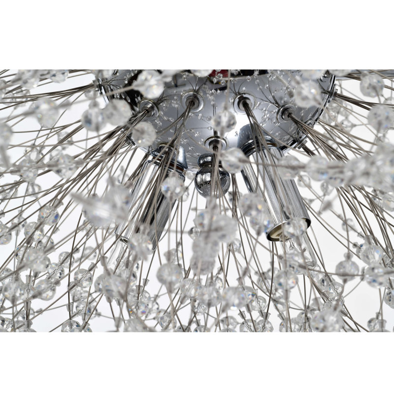 Lustre suspendu 8 lumières Varner, Chrome