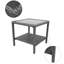 Hanna-Maria Square Glass Steel Outdoor Coffee Table - 50 cm W 50 cm D